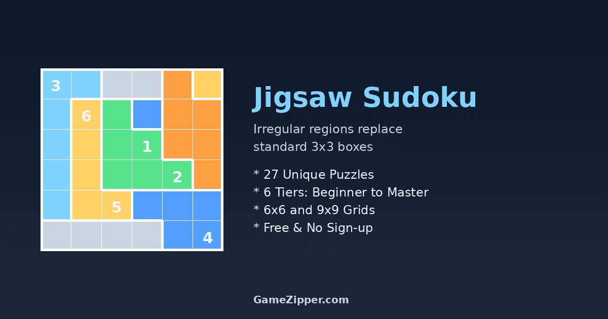 Jigsaw Sudoku Online